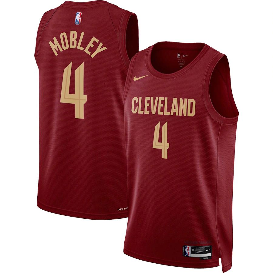 Men Cleveland Cavaliers #4 Evan Mobley Nike Wine Icon Edition 2022-23 Swingman NBA Jersey->youth nba jersey->Youth Jersey